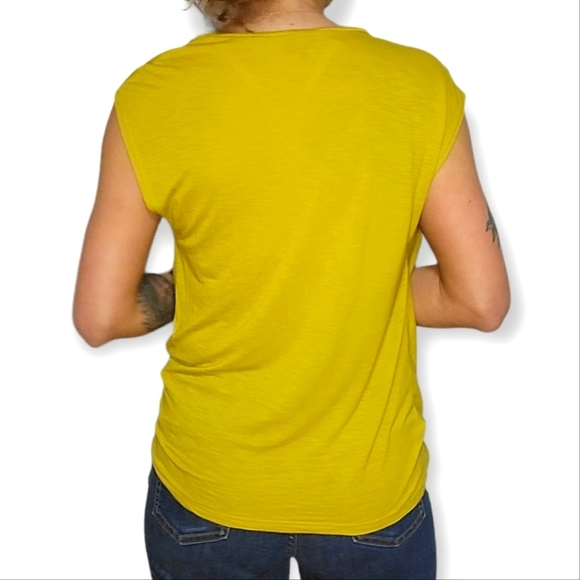 Topshop Slouchy Blouse 6 Mustard Yellow - Picture 3 of 5